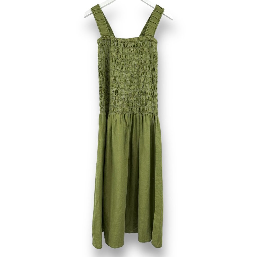 NWOT Rails Seville Avocado Green Linen Midi Dress